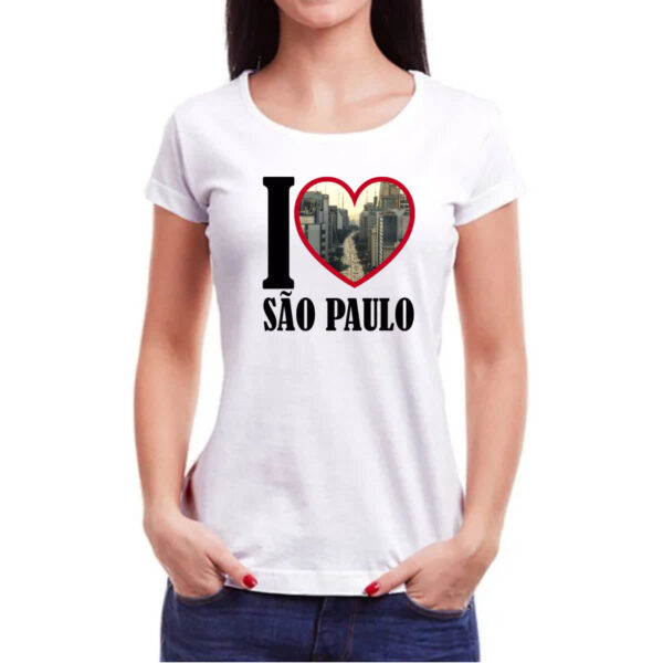 Camiseta Baby Look I love sao paulo - Imagem 3