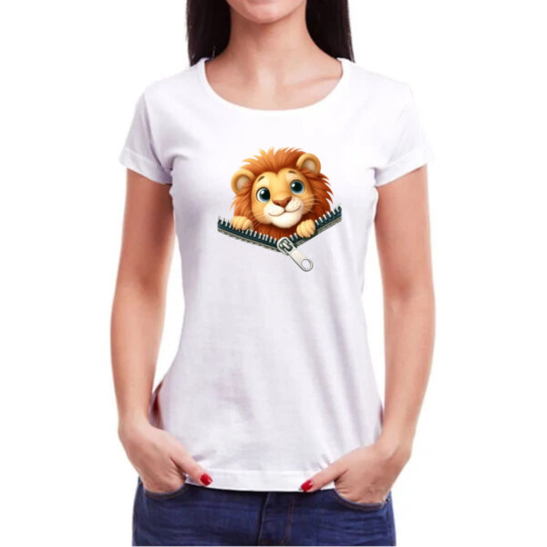 Camiseta Baby Look Leao no ziper - Imagem 3