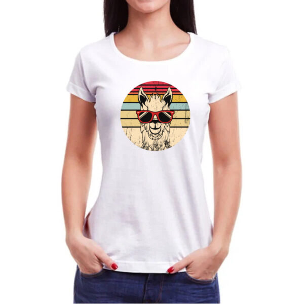Camiseta Baby Look Lhama ray ban sunset - Imagem 3