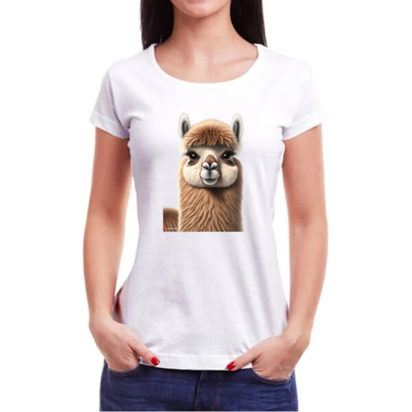 Camiseta Baby Look Lhama rosto deboche - Imagem 3