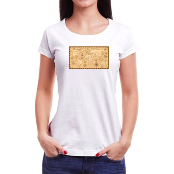Camiseta Baby Look Mapa antigo fronteiras - Imagem 3