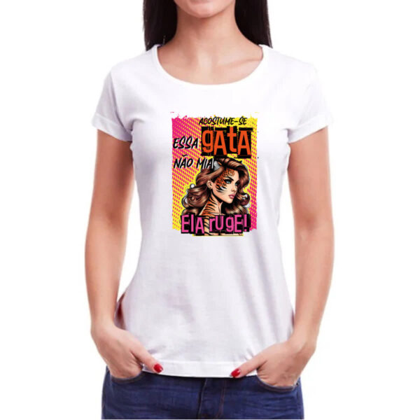 Camiseta Baby Look Mulher essa gata ruge - Imagem 3