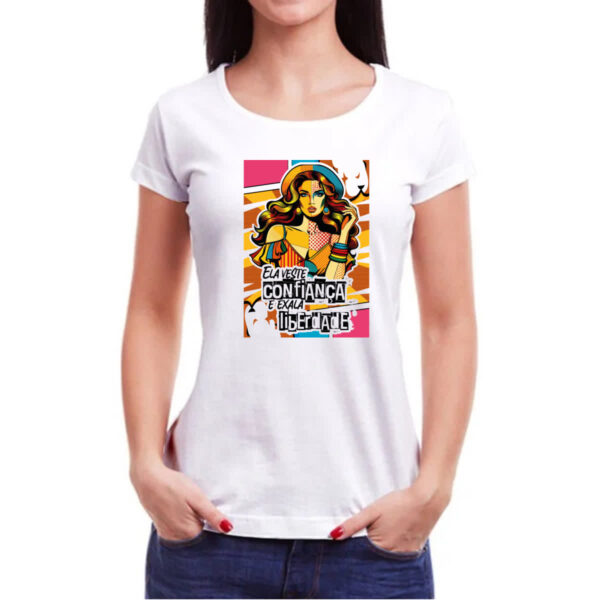 Camiseta Baby Look Mulher exala liberdade - Imagem 3