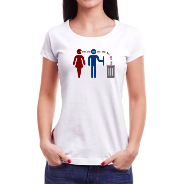 Camiseta Baby Look Mulher fala muito - Imagem 3
