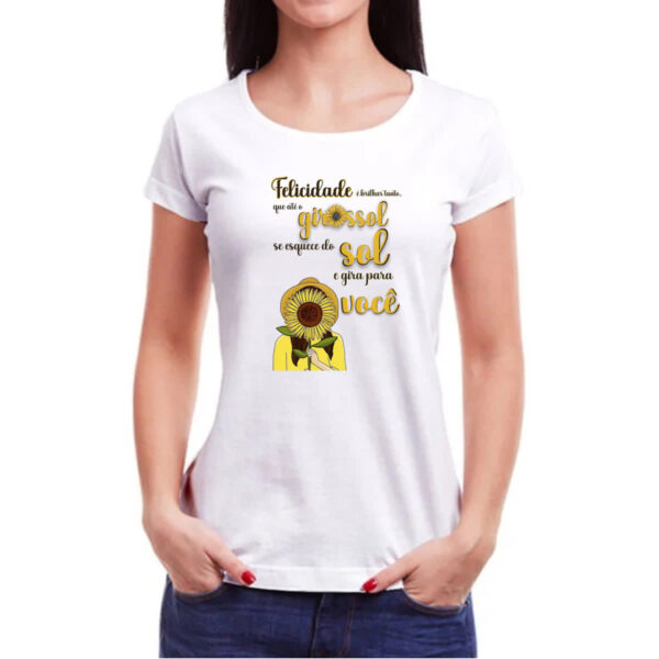 Camiseta Baby Look Mulher girassol esquece o sol - Imagem 3