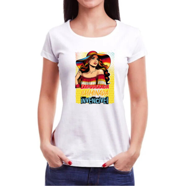 Camiseta Baby Look Mulher invencivel - Imagem 3