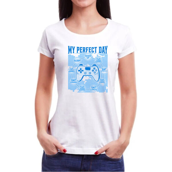 Camiseta Baby Look My perfect day games - Imagem 3