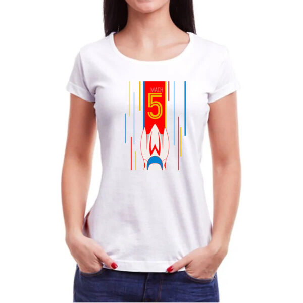 Camiseta Baby Look Mach 5 banner e listras - Imagem 3