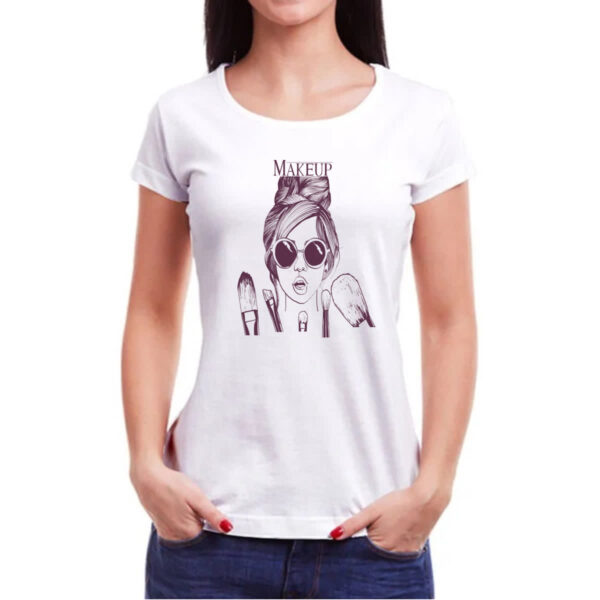 Camiseta Baby Look Makeup Diva e seus pinceis - Imagem 3