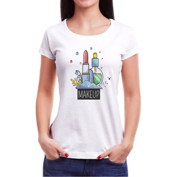 Camiseta Baby Look Makeup batom - Imagem 3