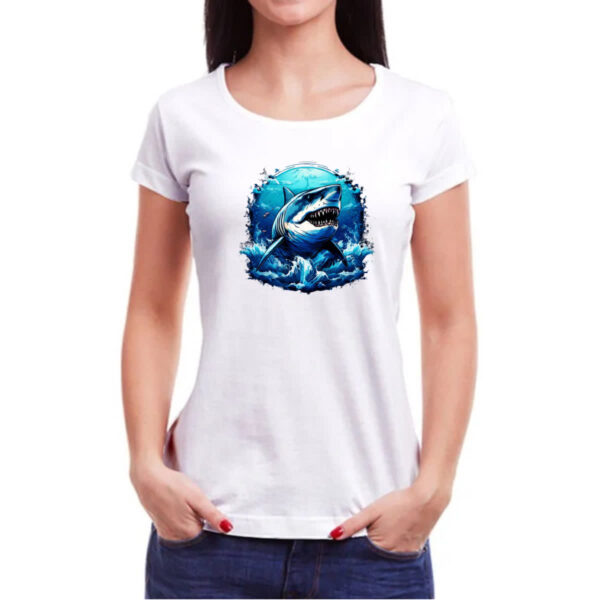 Camiseta Baby Look Megalodom sea art - Imagem 3