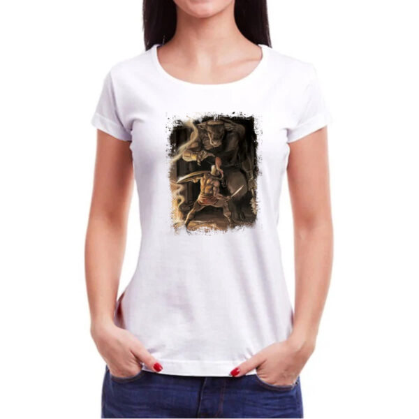 Camiseta Baby Look Mitologia Teseu vs Minotauro 01 - Imagem 3