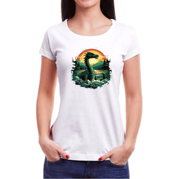 Camiseta Baby Look Monstro do Lago Ness Sunset Art - Imagem 3