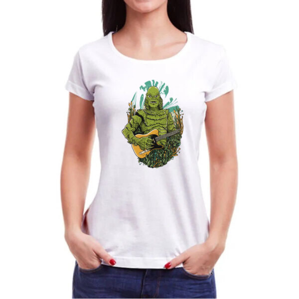 Camiseta Baby Look Monstro marinho na guitarra - Imagem 3