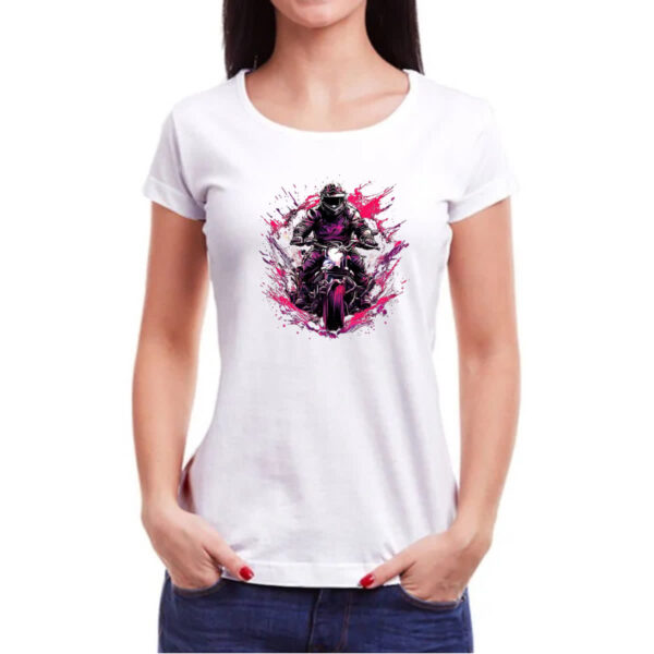 Camiseta Baby Look Moto Rider Splash Art - Imagem 3