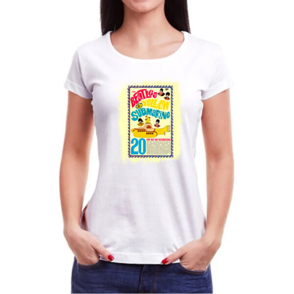 Camiseta Baby Look Nostalgia Beatles Yellow Submarine - Imagem 3