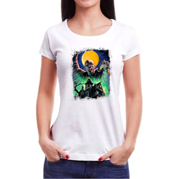 Camiseta Baby Look Nostalgia Nosferatu Pintura - Imagem 3