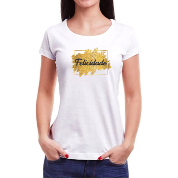 Camiseta Baby Look Ano novo felicidade - Imagem 3