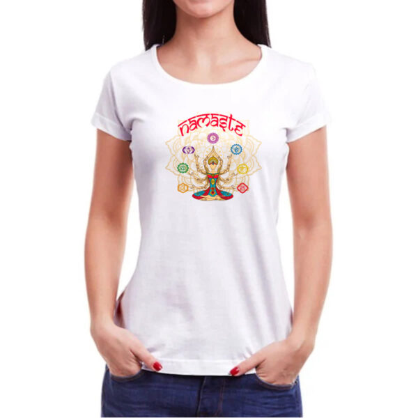 Camiseta Baby Look Namaste Deusa Kali Chakras - Imagem 3