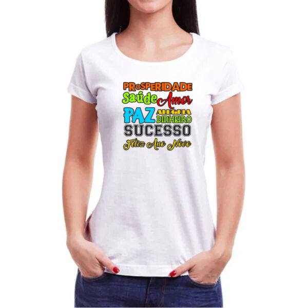 Camiseta Baby Look Ano novo palavras - Imagem 3