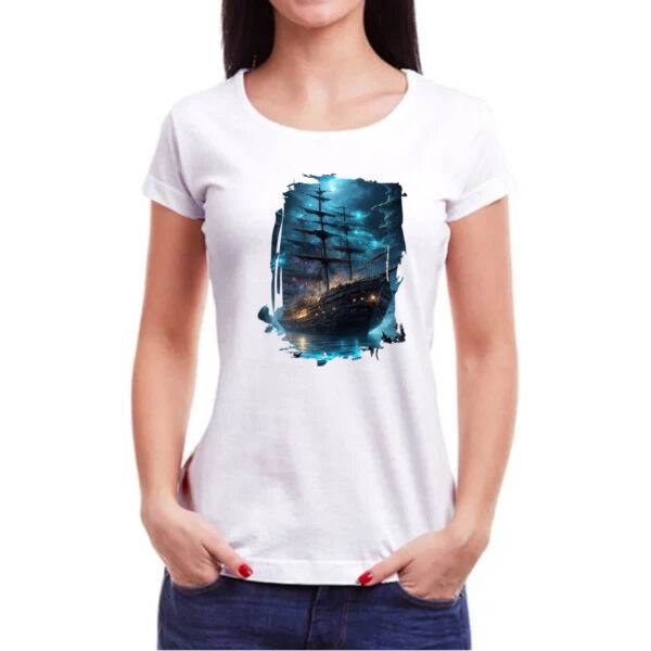 Camiseta Baby Look Navio fantasma - Imagem 3