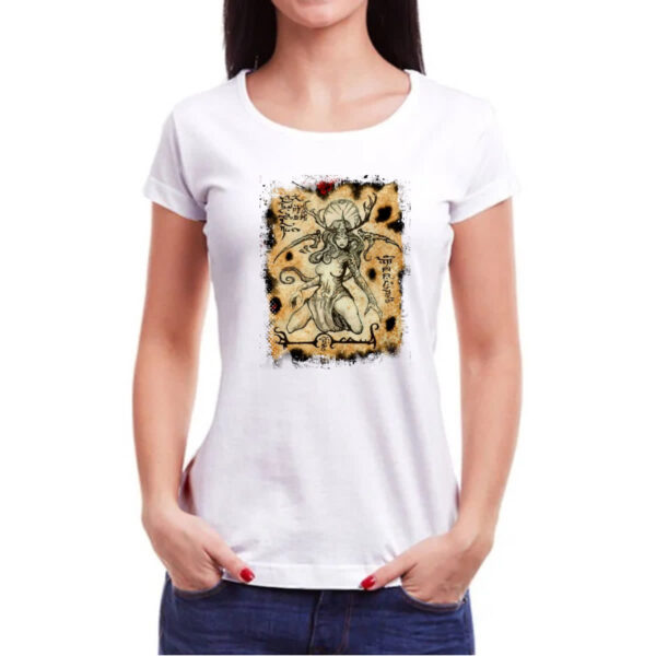 Camiseta Baby Look Necronomicon Fragmento Deusa Hiperboria - Imagem 3