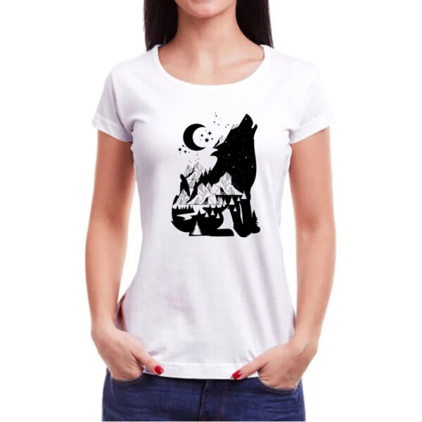 Camiseta Baby Look Night Wolf - Imagem 3