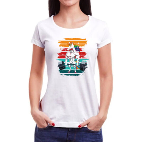 Camiseta Baby Look Unicornio maromba - Imagem 3