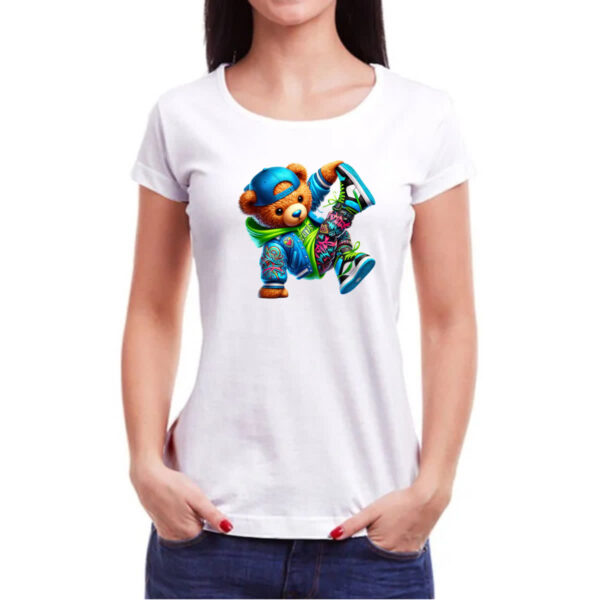 Camiseta Baby Look Urso Hiphop - Imagem 3
