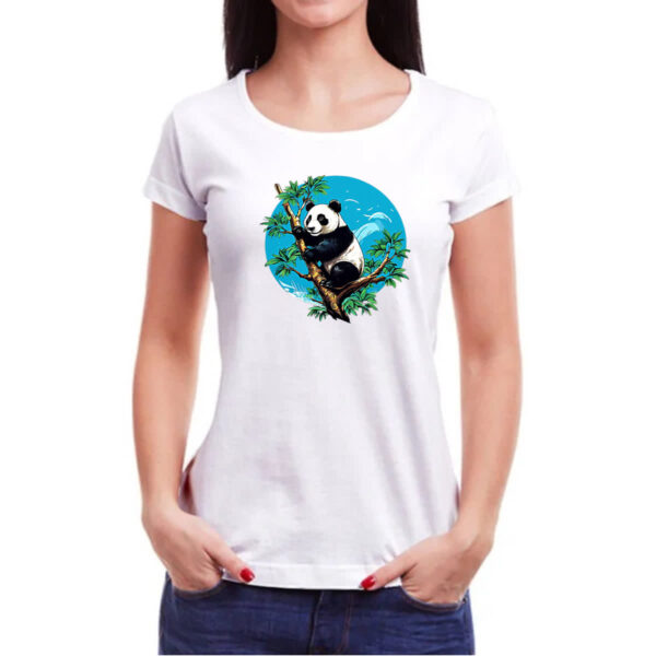 Camiseta Baby Look Urso panda na arvore - Imagem 3