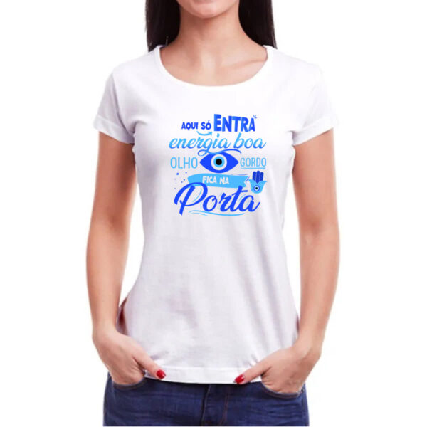 Camiseta Baby Look Olho Grego gordo na porta - Imagem 3