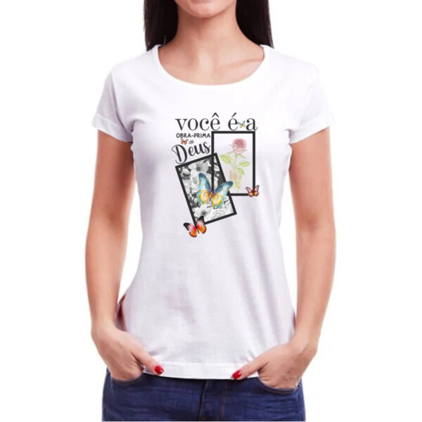 Camiseta Baby Look Obra prima de Deus - Imagem 3