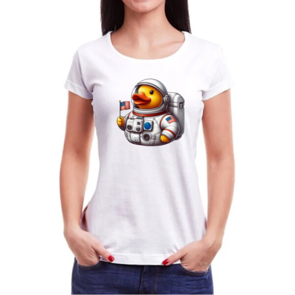 Camiseta Baby Look Patinho de borracha Astronauta - Imagem 3