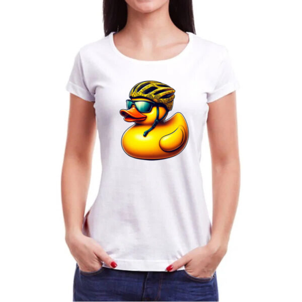 Camiseta Baby Look Patinho de borracha Ciclista - Imagem 3