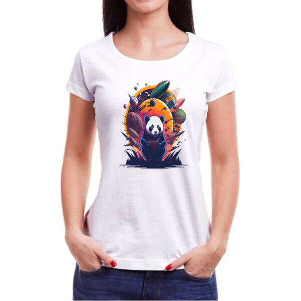 Camiseta Baby Look Panda Sideral - Imagem 3