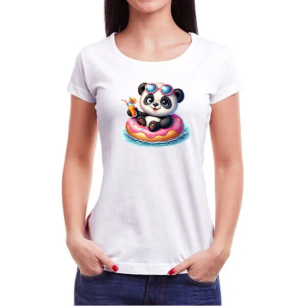 Camiseta Baby Look Panda na boia - Imagem 3