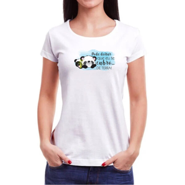 Camiseta Baby Look Panda pode deitar - Imagem 3