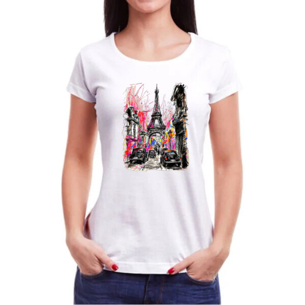 Camiseta Baby Look Paris street art - Imagem 3