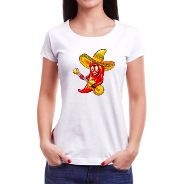 Camiseta Baby Look Pimenta sombrero serenata - Imagem 3
