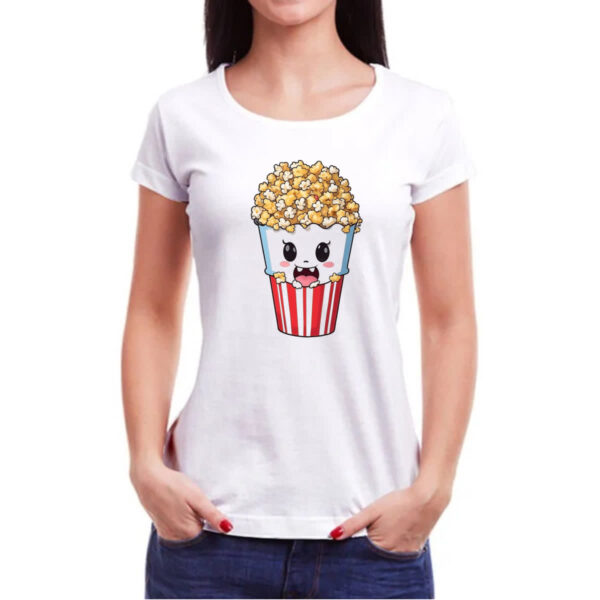 Camiseta Baby Look Pipoca cinema feliz - Imagem 3