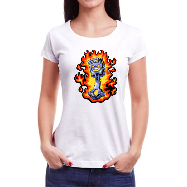 Camiseta Baby Look Pistao flamejante - Imagem 3