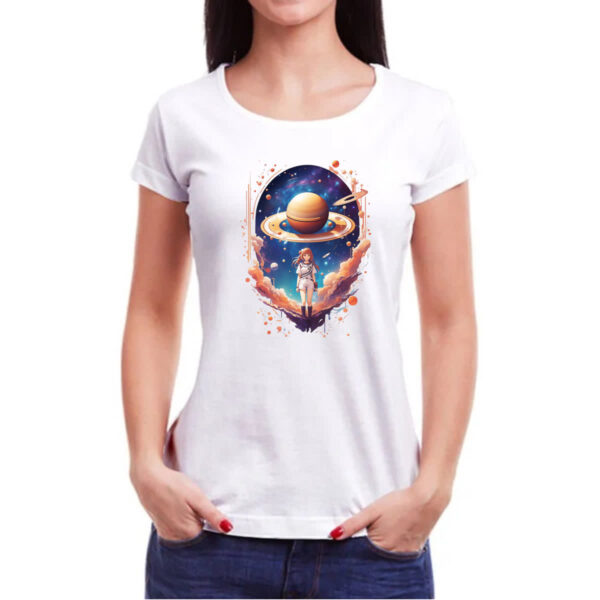 Camiseta Baby Look Planeta Satuno Menina Anime - Imagem 3