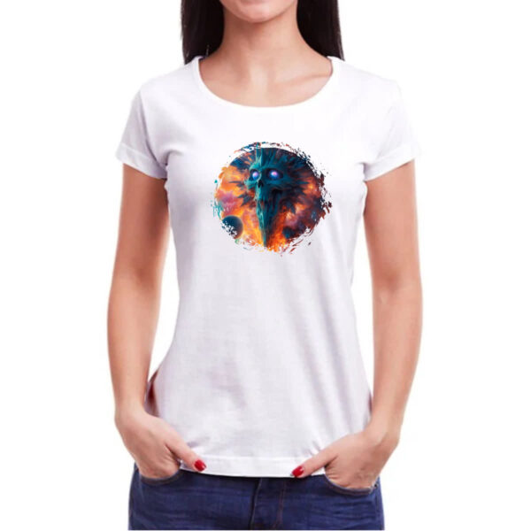 Camiseta Baby Look Planeta caveira - Imagem 3