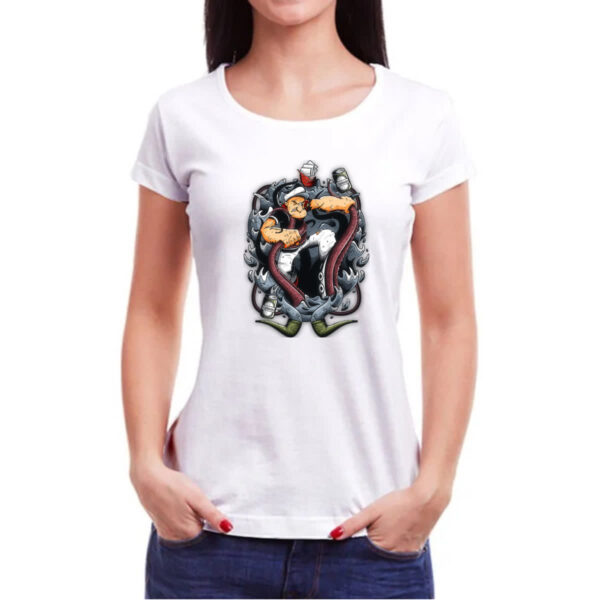 Camiseta Baby Look Popeye vs Kraken - Imagem 3