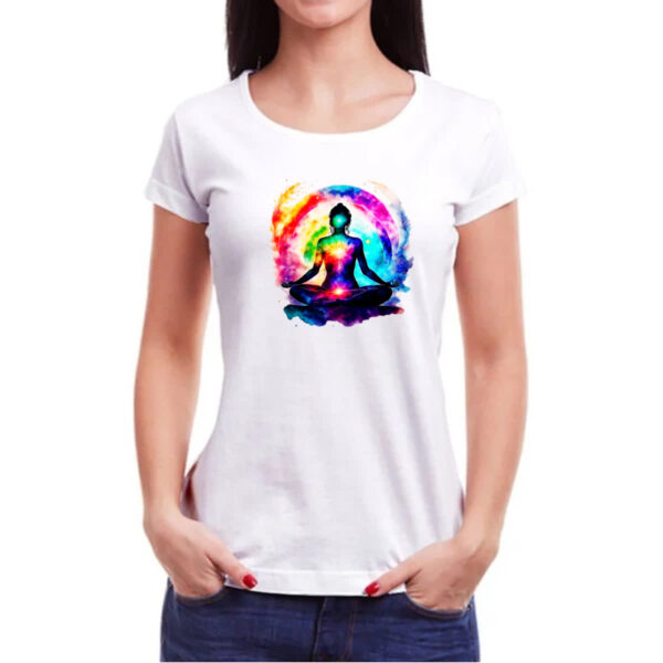 Camiseta Baby Look Posicao Lotus Chakra - Imagem 3