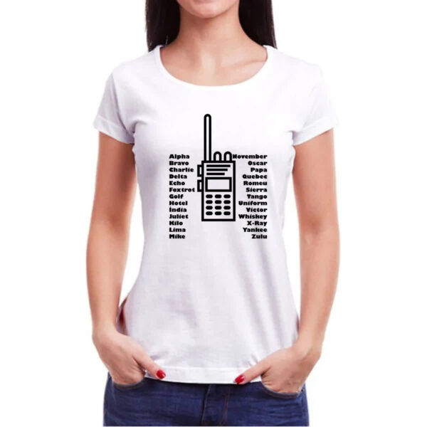 Camiseta Baby Look Radio codigos foneticos - Imagem 3
