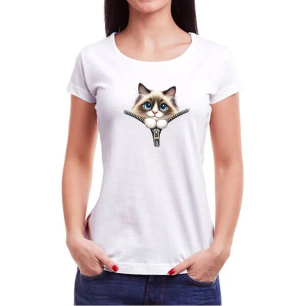 Camiseta Baby Look Ragdoll no ziper - Imagem 3