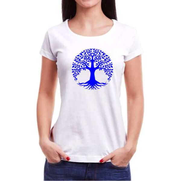 Camiseta Baby Look Arvore da vida azul - Imagem 3