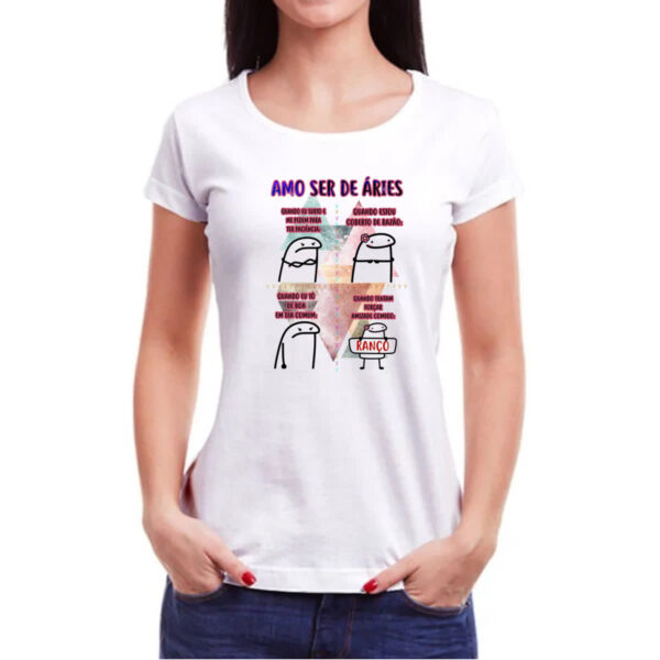Camiseta Baby Look Signo Amo ser de Aries - Imagem 3