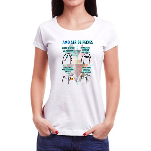 Camiseta Baby Look Signo Amo ser de Peixes - Imagem 3